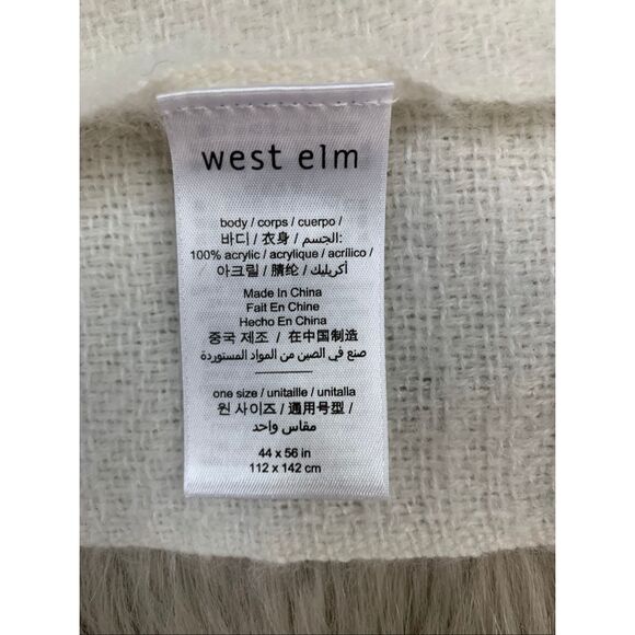 West Elm off white fringe throw blanket. - Picture 2 of 2